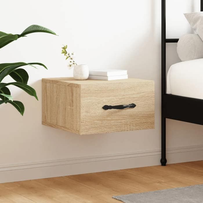 Maison Exclusive - Table de chevet murale chêne sonoma 35x35x20 cm