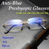 Men's Reading Glasses Anti Blue Light Resistant Bifocal Glasses Near and Far Degrees 1.0 To 4.0