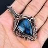 Labradorite Pendant, Handmade Gemstone 999 Copper Wire Wrapped Pendant Antique Jewelry, For Gift Silver Jewelry