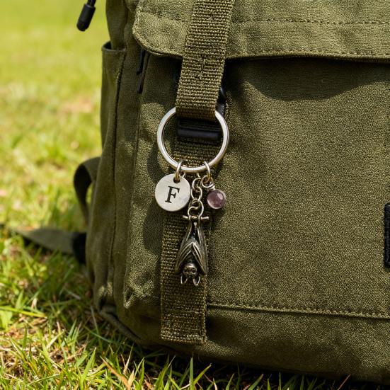 Yousheng 1/2 шт. Вдохновляющий брелок в виде летучей мыши, брелок для эмоциональной поддержки в виде летучей мыши с карточкой с вдохновляющими стихами, металлический кулон в виде летучей мыши