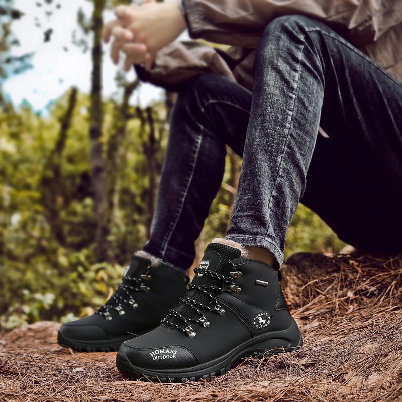 Мужские зимние ботинки 38-46, защитная рабочая обувь, водонепроницаемые и небьющиеся походные ботинки