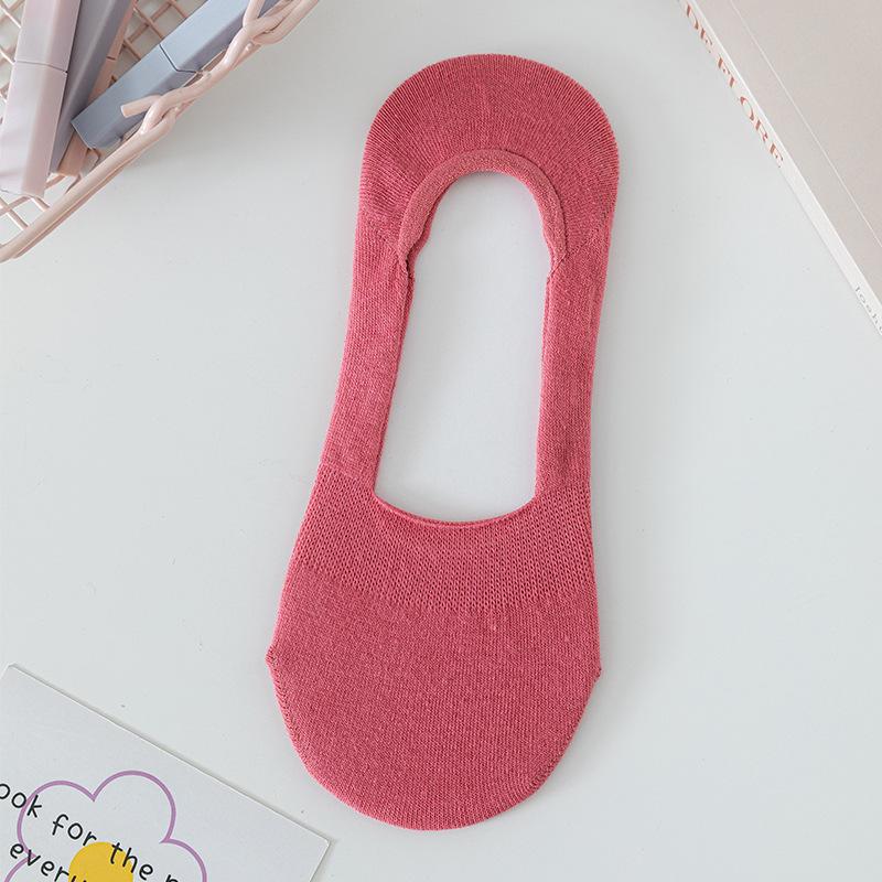 Женские летние тонкие не сползают однотонные с мелким вырезом невидимые носки-лодочки