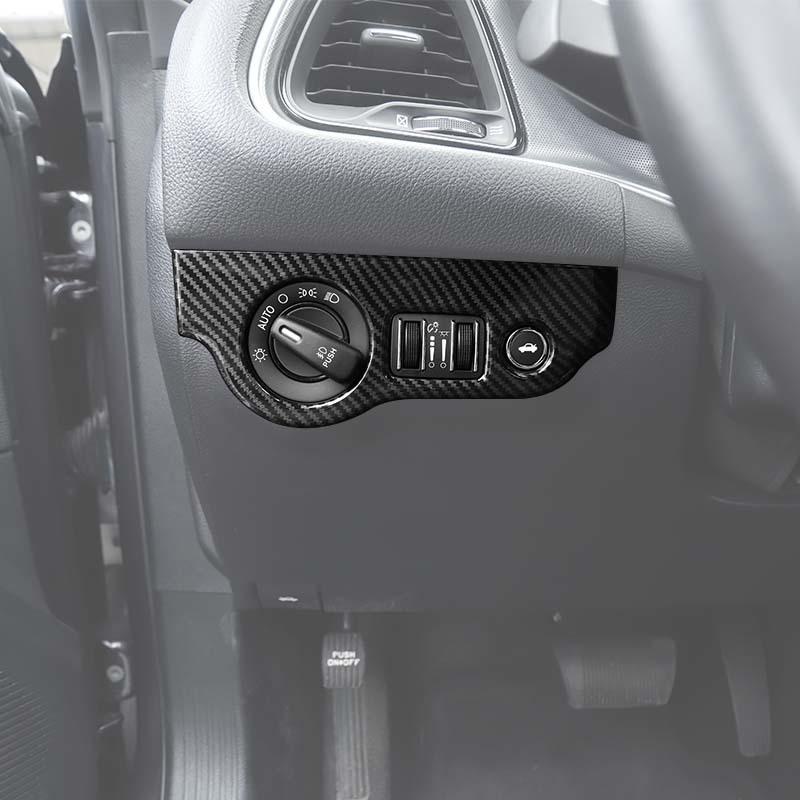 Наклейки-декоративные накладки на панель переключателя фар для Dodge Challenger 2015 и новее, для Charger 2010 и новее, ABS, аксессуары для интерьера