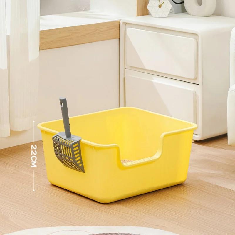 Полузакрытая песочница для кошек с высокими бортами, большой кошачий туалет, непроливающийся лоток для кошек и котят, мелких животных