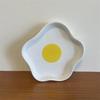 Корейская милая керамическая тарелка в форме яйца, креативное нестандартное блюдо для приготовления завтрака, фруктового салата, столовой посуды, закусочных тарелок, кухонных принадлежностей