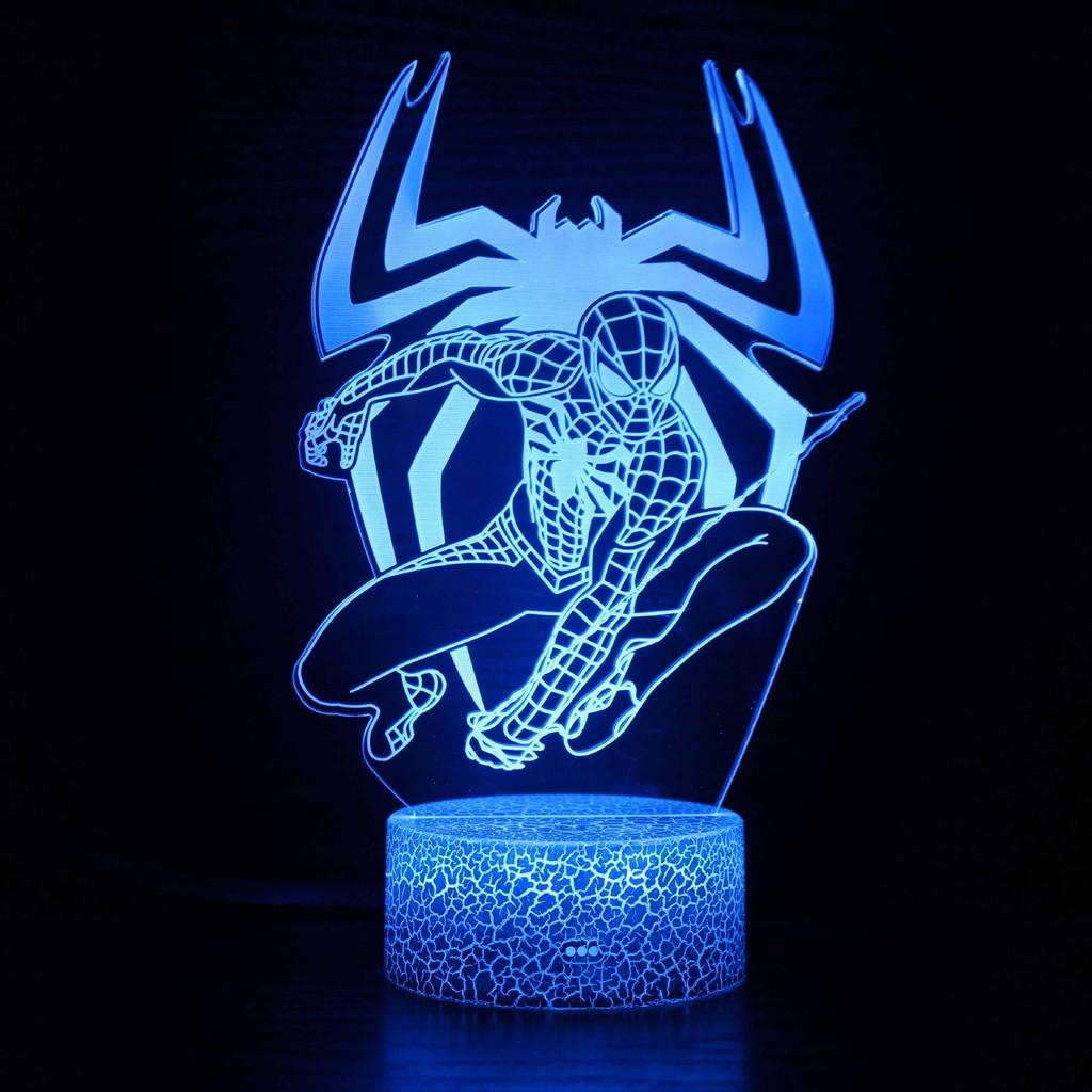 Spider-man 3d Led Night Light Modern Home Bedroom Decoration With Remote Control