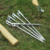 20/30CM Stainless Steel Tent Stake Heavy Duty Sharp Tip Single Hole Outdoor Canopy Windproof Ground Nail Peg Spike Camping Accessories