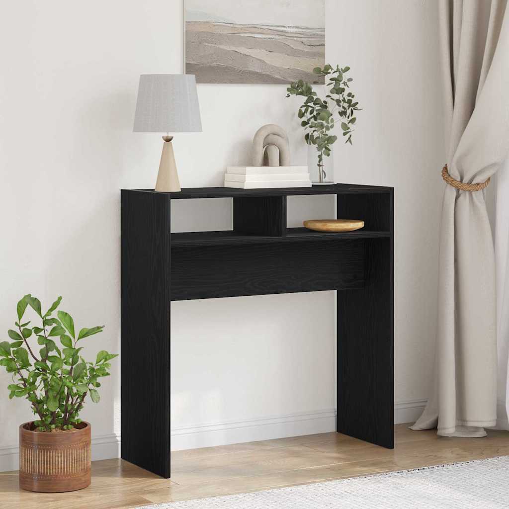 Console Table Black Oak Look 78 x 30 x 80 cm