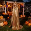 Hooded Cloak for Cosplay Shiny Cape, Iridescent Full Length Cloak, Sparkly Unisex Mysterious Cape Halloween Masquerade Party Mardi Gras Costume