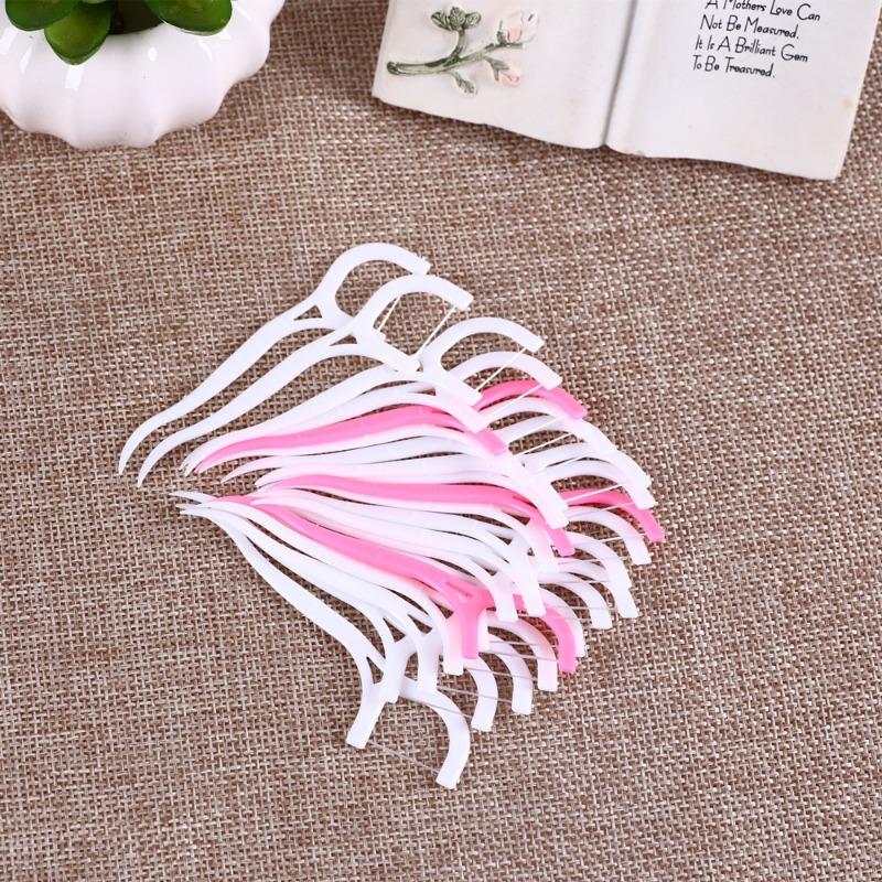 Disposable Bag Floss Polymer Fine Sliding Floss Stick Oral Care Plastic High Tension Interdental Brush Line Pick