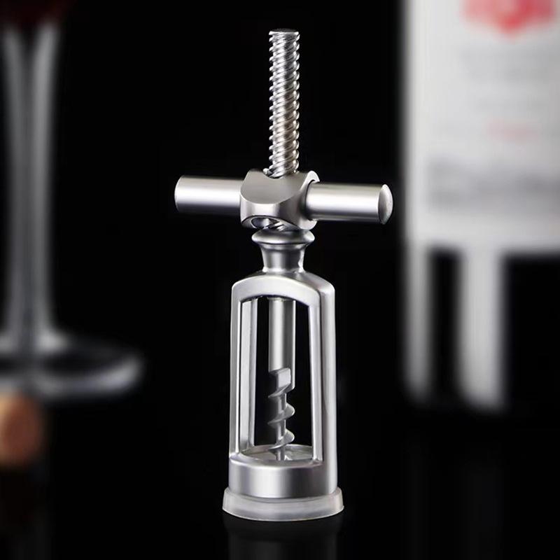 Two Wing Lever Corkscrew Labor Saving Wine Opener Soft Silicone Grip Stainless Steel Spiral Portable Wine Bottle Opening Tool 6