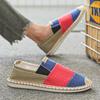 Модные летние туфли Slip On, мужские туфли из конопляного холста, удобные туфли на плоской подошве, мужские тканевые туфли, дышащие повседневные мокасины, мужские туфли для рыбалки