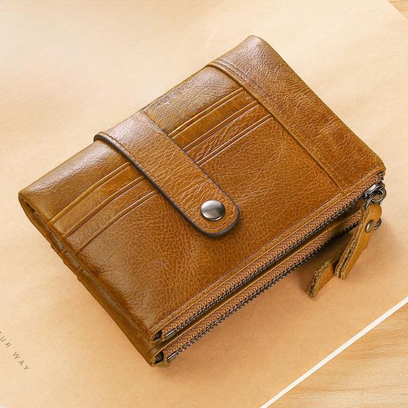 Мужской короткий кошелек Crazy Horse Leather Retro - визитница из натуральной коровьей кожи