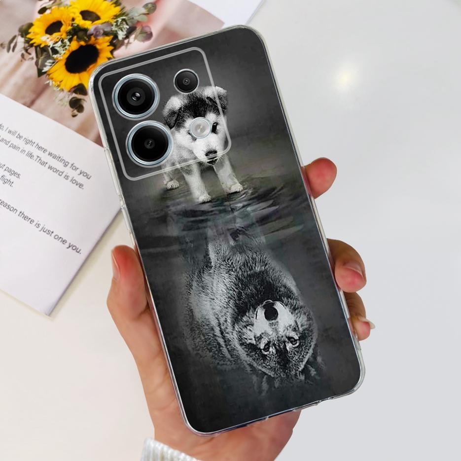 For Xiaomi Poco X6 Pro 5G Case Cute Cat Butterfly Painted Cover Soft Silicone Phone Case For Xiaomi Poco X6 Pro PocoX6 5G Fundas