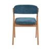 HOMEFUN Folding Chairs with Padded Seats, Wooden Stackable Dining Chairs Set of 2, Removable Cover, Kitchen Office Wedding Party Picnic, Blue