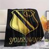 1PC L Shield Crest Custom Name Patterned Flannel Blanket Suitable For All Seasons For Home Decor Warmth And Comfort Gifts Holiday Present
