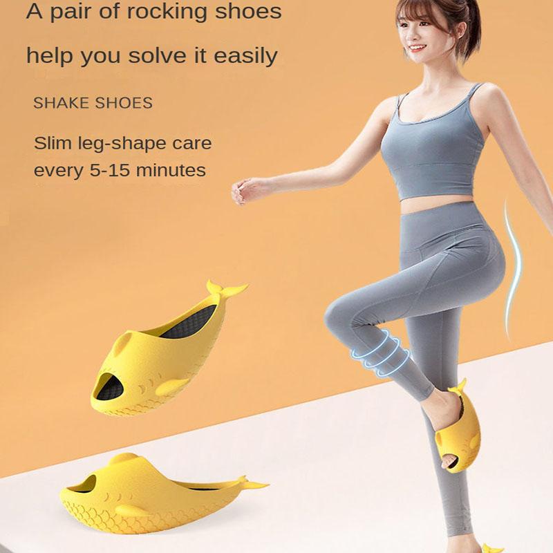 Женские туфли-качалки, эластичные тапочки в форме акулы, рокер, эластичный баланс, фитнес, ноги для похудения