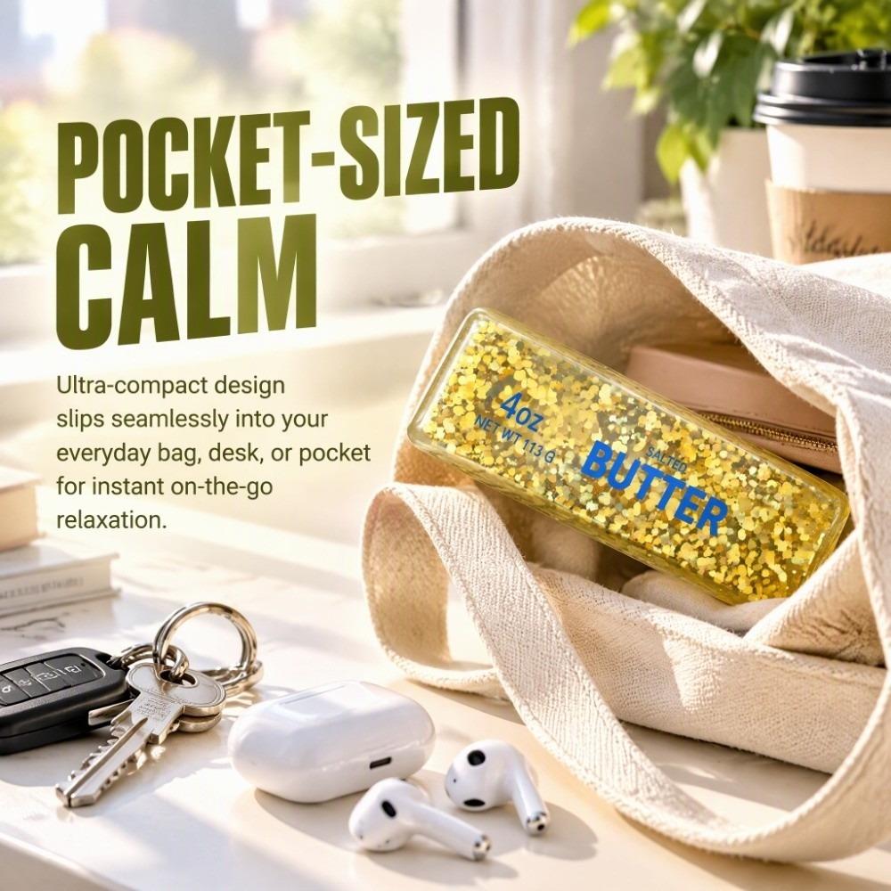 Glitter Butter Stick Squishy Toy Slow Rising Fidget Toy Butter Stick Squeeze Toy Anti-Anxiety