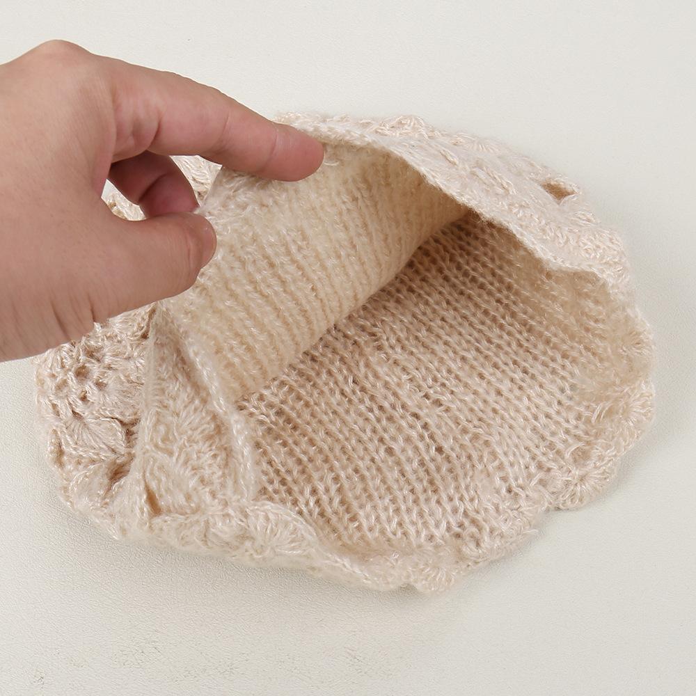 New fashion hook-up temperament versatile casual elegant knitted hat solid color simple casual foreign wind-proof wool hat