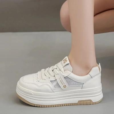 Модные летние туфли на платформе со шнуровкой для женщин, новые дышащие сетчатые женские низкие кроссовки для активного отдыха, женская повседневная спортивная обувь для ходьбы