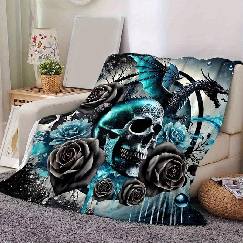 1pc Blue Dragon's Whisper Theme Blanket  Soft Throw for Home Decor, Perfect Gift, Suitable for All Seasons