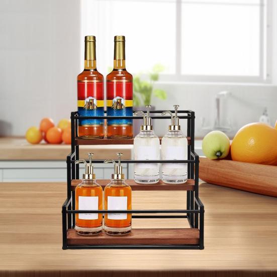 3-уровневая стойка для кофейного сиропа, держатель для 12 бутылок сиропа, прочная приправа для винных бутылок