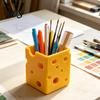 Функциональный Декор Комнаты Креативный 3D-печатный Держатель для ручек в виде сыра, Милый Настольный Органайзер, Домашние Украшения Многофункциональное Хранилище-Украшение для Офиса