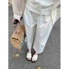 Flat-bottomed Cool Slippers for Women's Summer Wear, New with Skirt One-word Drag, High-end Beach Sandals