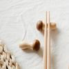 2Pcs Wooden Mushroom Shape Chopstick Holder Kitchen Dining Table Decoration Chopstick Rest Spoon Fork Knife Holder