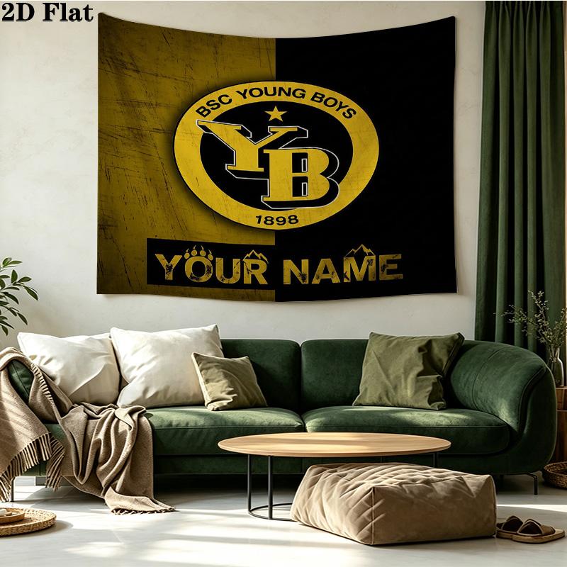 Custom Name BSC Young Boys Printed Tapestry – Wall Hanging for Bedrooms, Dorms, and Home Decor