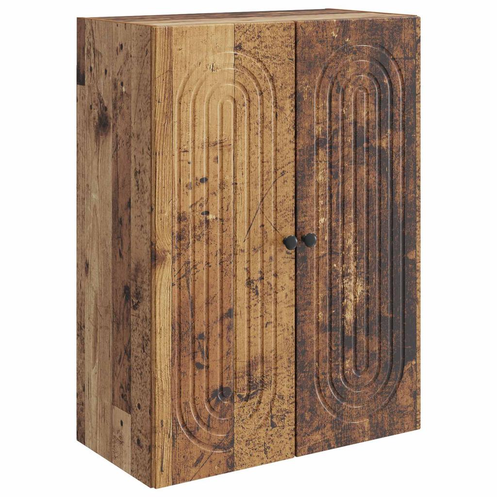 Wall Mounted Cabinet in Vintage Wood Look 66 x 34.5 x 90 cm Engineered Wood
