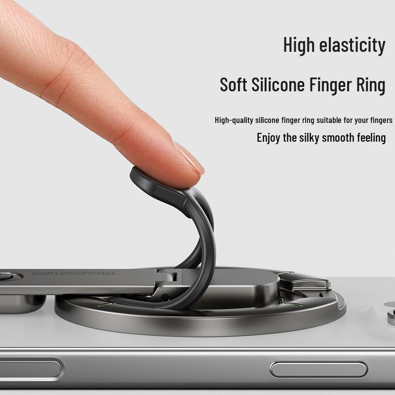 Dual-Sided Magnetic Finger Ring Phone Holder 360° Rotation Magsafe-Compatible Decompression Tool