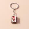 Cute Resin Simulation Food Keychain Cookies Chocolate Key Ring for Car Key Holder Handbag Pendant DIY Jewelry Gifts