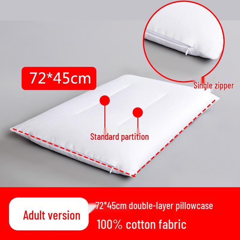 Наволочка для подушки с гречневой лузгой: Чистый хлопок, Двойная молния, Утолщенный, Безопасный для детей мешок для наполнителя подушки, Домашний текстиль.