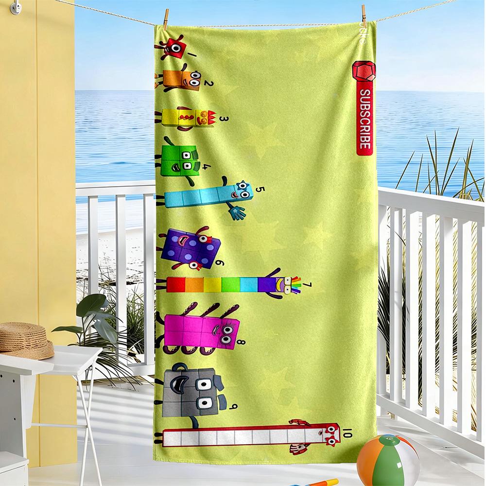 Numberblocks Beach Towel Quick-Dry Soft Microfiber Comfortable Lightweight