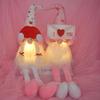 2PCS Valentines Day Gnome Plush Doll Decorations Faceless Doll Rudolph Plush Ornaments