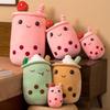 Simulation Milk Tea Doll Plush Toy Throw Pillow Funny Doll Pearl Milk Tea Cup Cushion Milk Tea Shop Decoration