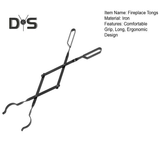 26-дюймовые щипцы для камина, сверхмощный железный захват для бревен, пинцет для бревен, коготь для бревен с длинной ручкой, щипцы для дров, аксессуары для камина для внутреннего и наружного применения