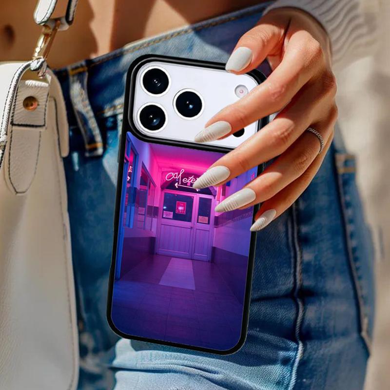 Неоновый Vaporwave Арт Чехол для Телефона Для iPhone 17 Air 14 15 13 12 Max Чехол Для Apple 16e 11 Pro Max Plus Coque