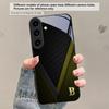 Элегантные буквы 'S M R' Для Samsung Galaxy S20 S21 S22 S23 Plus S24 FE S25 Ultra S26 Edge S25+ S20+ S22+ Черный стеклянный чехол для телефона