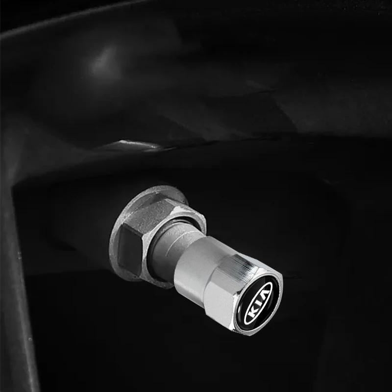 2026 Hot Car Sticker 4Pcs Auto Wheel Tire Valve Air Stem Cap Duust Covers Car accessories For KIA rio ceed sportage cerato soul