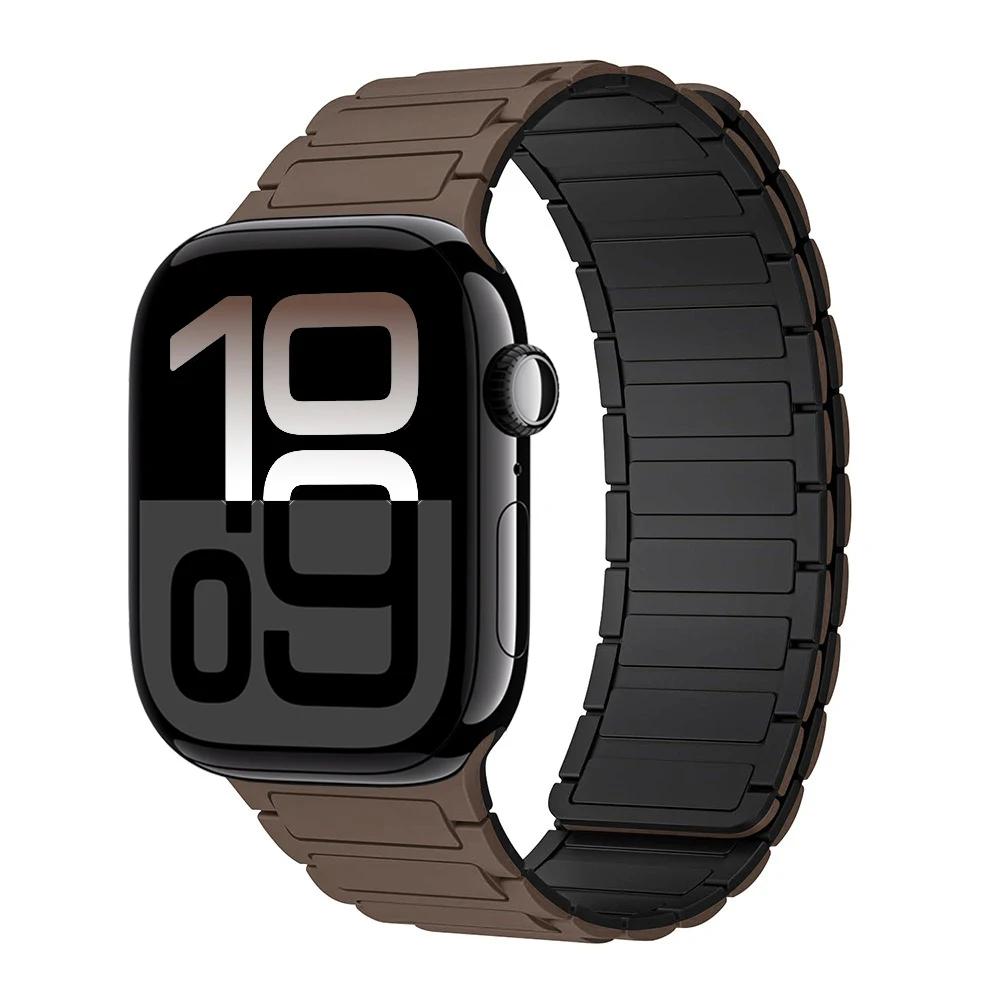 New Magnetic Silicone Strap for Apple Watch Band Ultra 3/2 49mm 11 10 46mm 42mm Bracelet Belt iWatch 9 8 7 6 5 SE 45mm 41mm 44mm