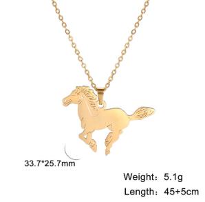 Dreamtimes Horse Necklaces Horse Pendant Necklace Stainless Steel Necklace Horse Chain Fashion Jewelry Women Christmas Gift