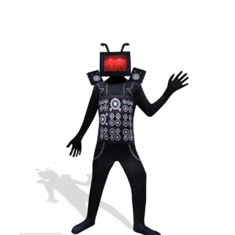 Костюм для переодевания Skibidi, игровой костюм для косплея, спикер, человек, телевизор, человек, боди, комбинезон, маска, косплей, костюмы на Хэллоуин для мужчин и детей