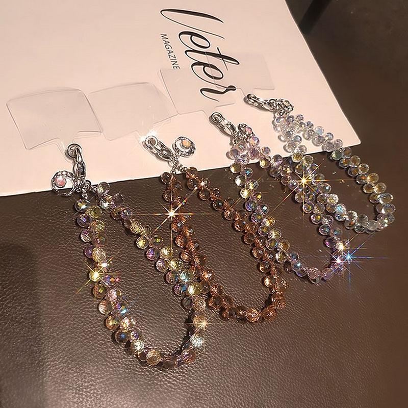 Подвесная цепочка в виде капли воды, шнурок для телефона, роскошная короткая подвесная цепочка, расшитая вручную бисером, подвеска для ношения в руке