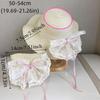 Soft Sweet Bowknot Straw Sun Hat Ribbon Lace Brim Girls Bucket Hat Korean Style Breathable Woven Handbag Girls