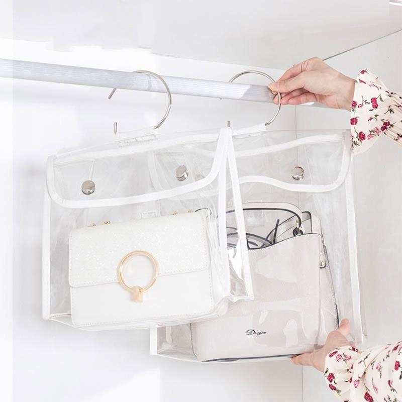 Clear Handbag Dust Cover Bag Dustproof Moistureproof Purse Protector Bag, 4 Sizes Handbag Organizers for Closets