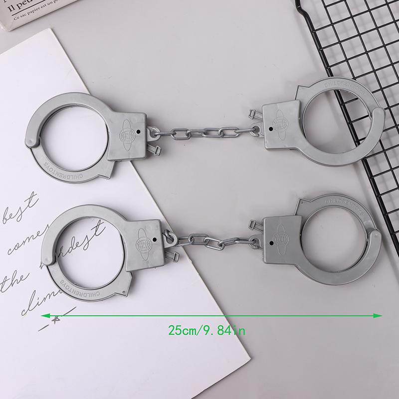 1 пара наручников, игрушка для детей, ролевые игры, наручники для ног, реквизит для вечеринок, драматических представлений, косплея, полицейского, костюма офицера полиции, игрушек для игры