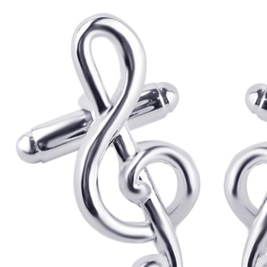 Мужские запонки посеребренные нотные знаки формы сплава модные мужские запонки для вечеринки