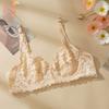 Глубокий V сексуальное нижнее белье ультра тонкий бюстгальтер комплект больших размеров бюстгальтер женское нижнее белье кружево вышивка прозрачный бюстгальтер